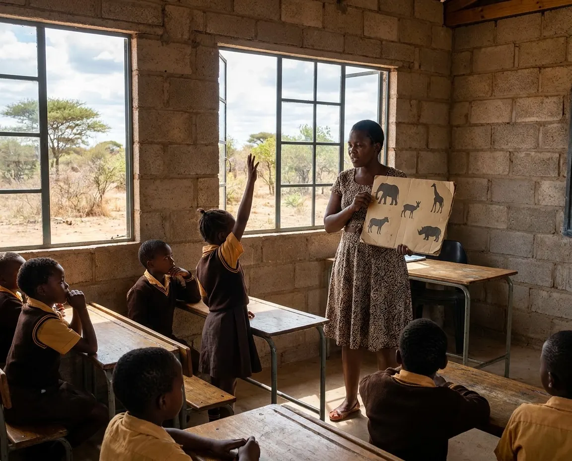 Students in a conservation education class near the Greater Kruger